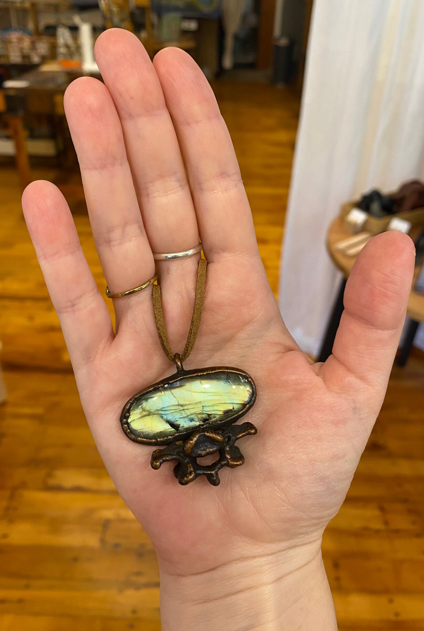 Labradorite and Woodchuck Bone