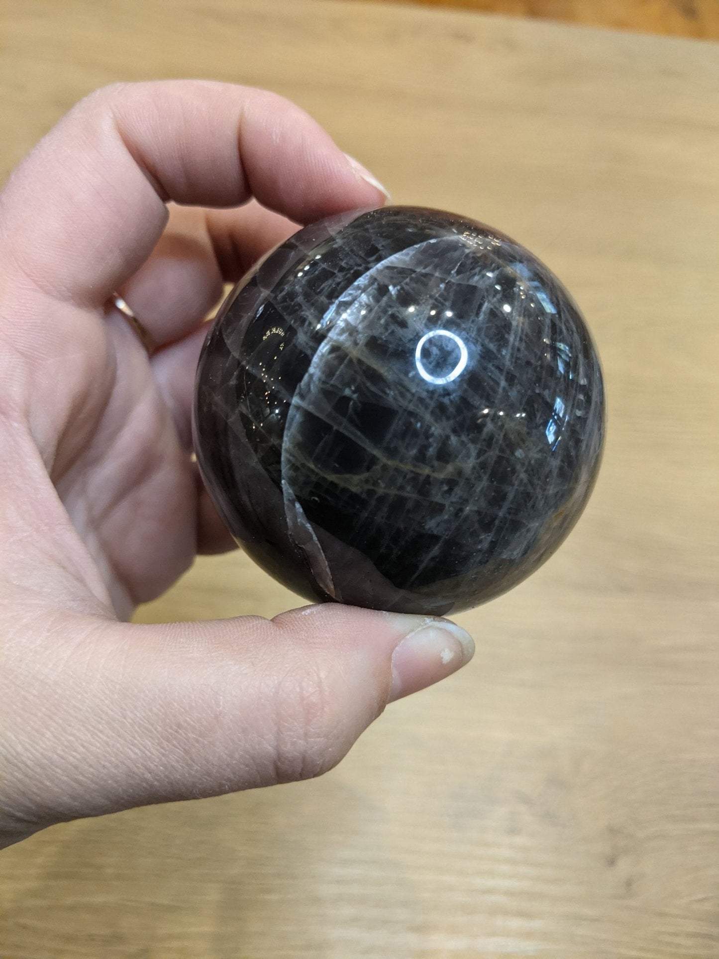 Black Moonstone Sphere - Enter the Earth -Freehand Market