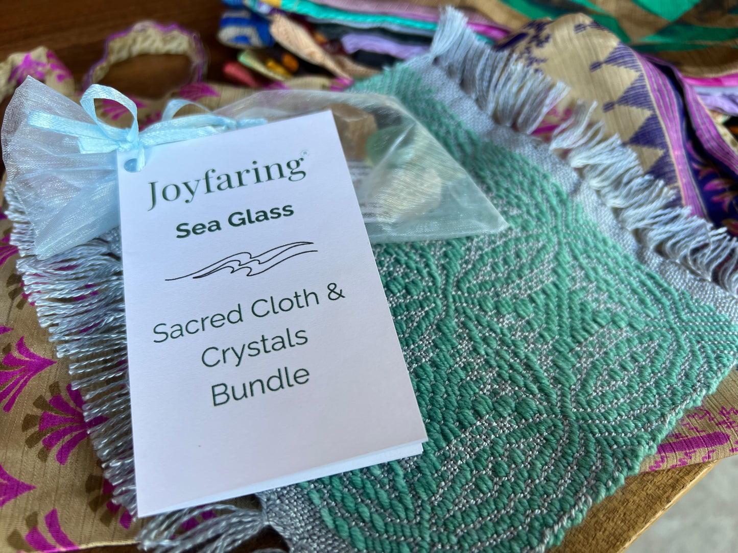 Sea Glass Handwoven Sacred Cloth & Crystal Bundle - Travel Size