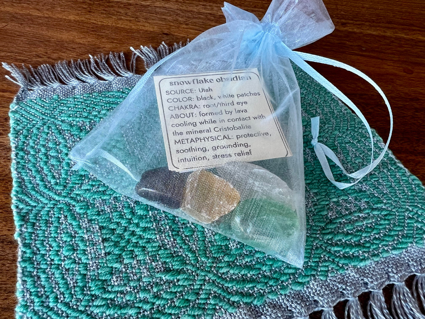 Sea Glass Handwoven Sacred Cloth & Crystal Bundle - Travel Size