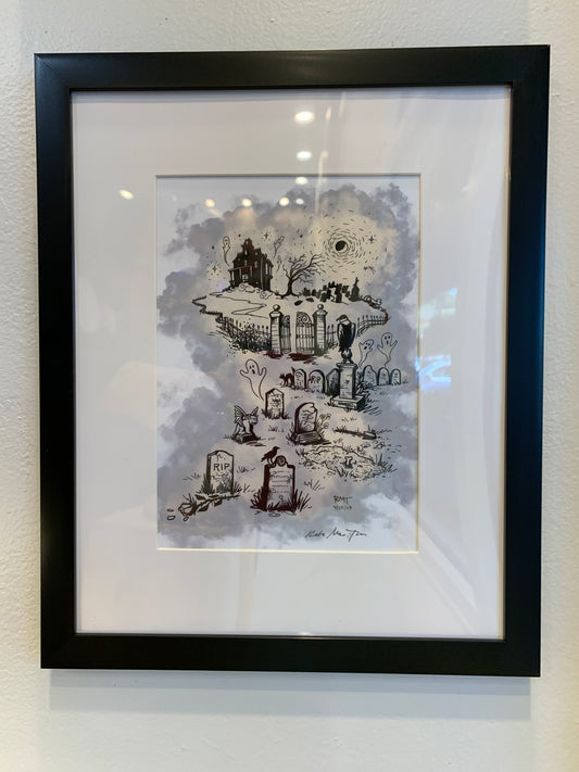 Haunted Graveyard - Framed Print