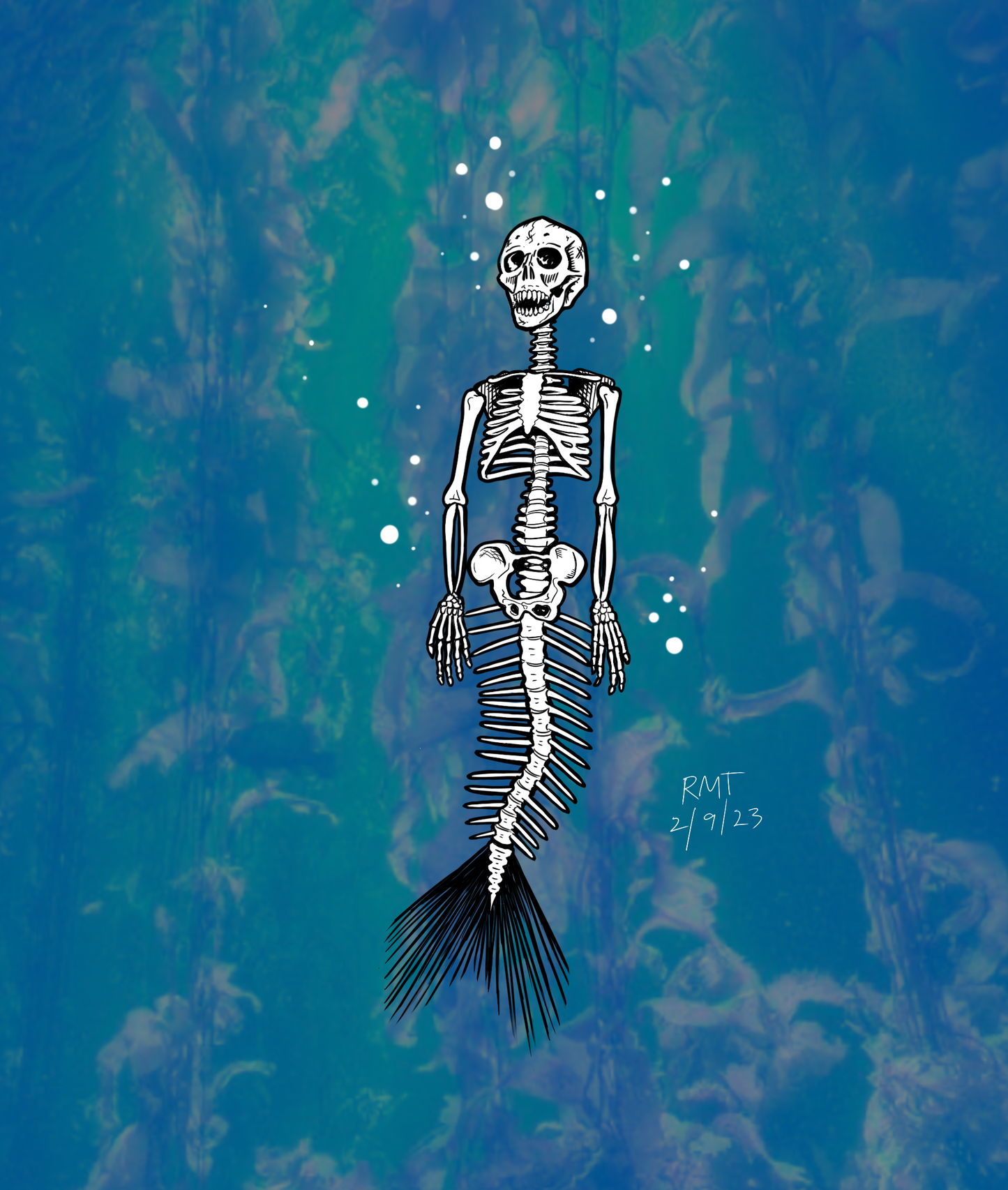 Mer-skeleton sticker