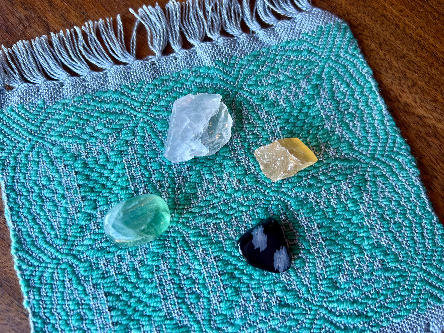 Sea Glass Handwoven Sacred Cloth & Crystal Bundle - Travel Size