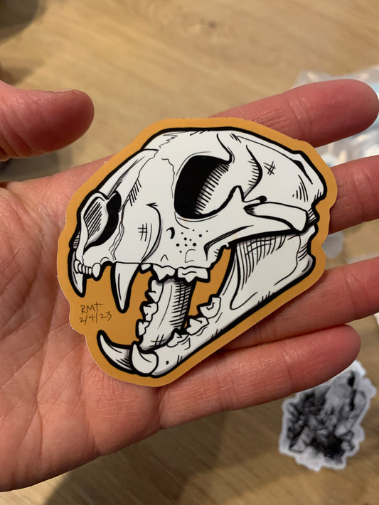 Cat skull sticker