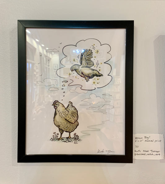 Dream Big chicken - Framed Print