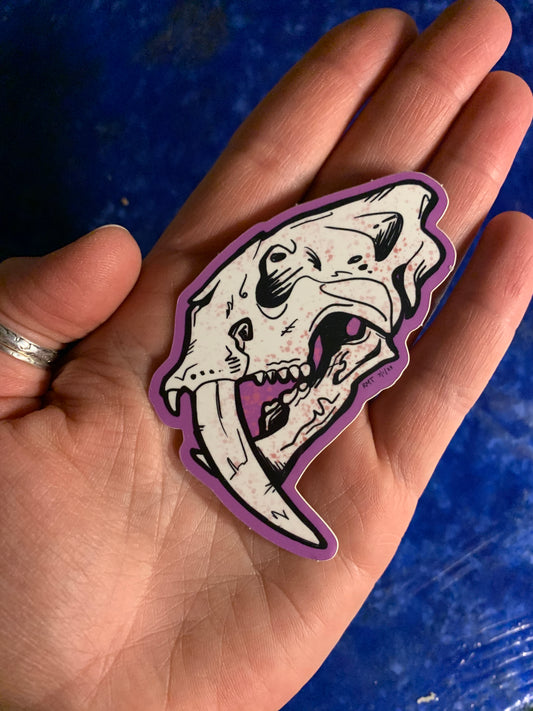 Sabertooth Skull sticker