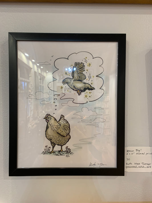 Dream Big chicken - Framed Print