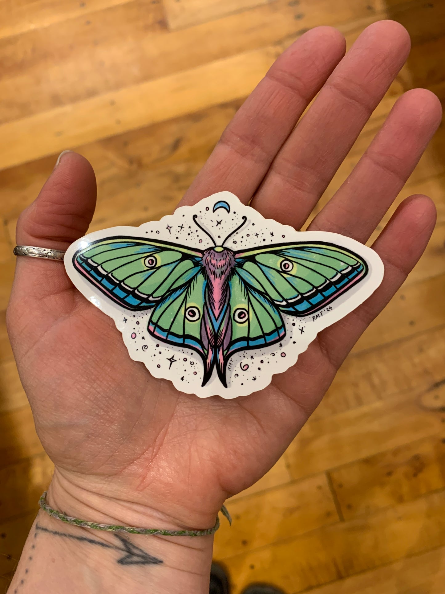 Luna moth sticker