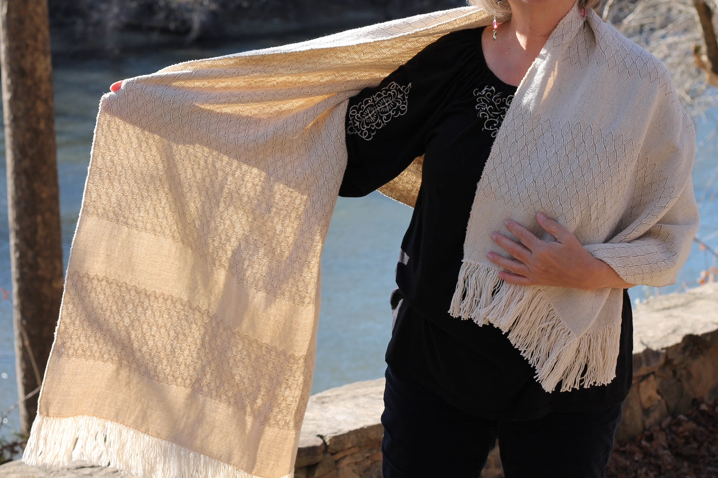 Haven Shawl, Lattice Motif, Heritage Collaborative Offering