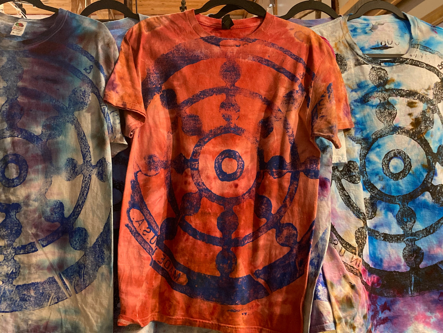 Ice Dye and printed t-shirts