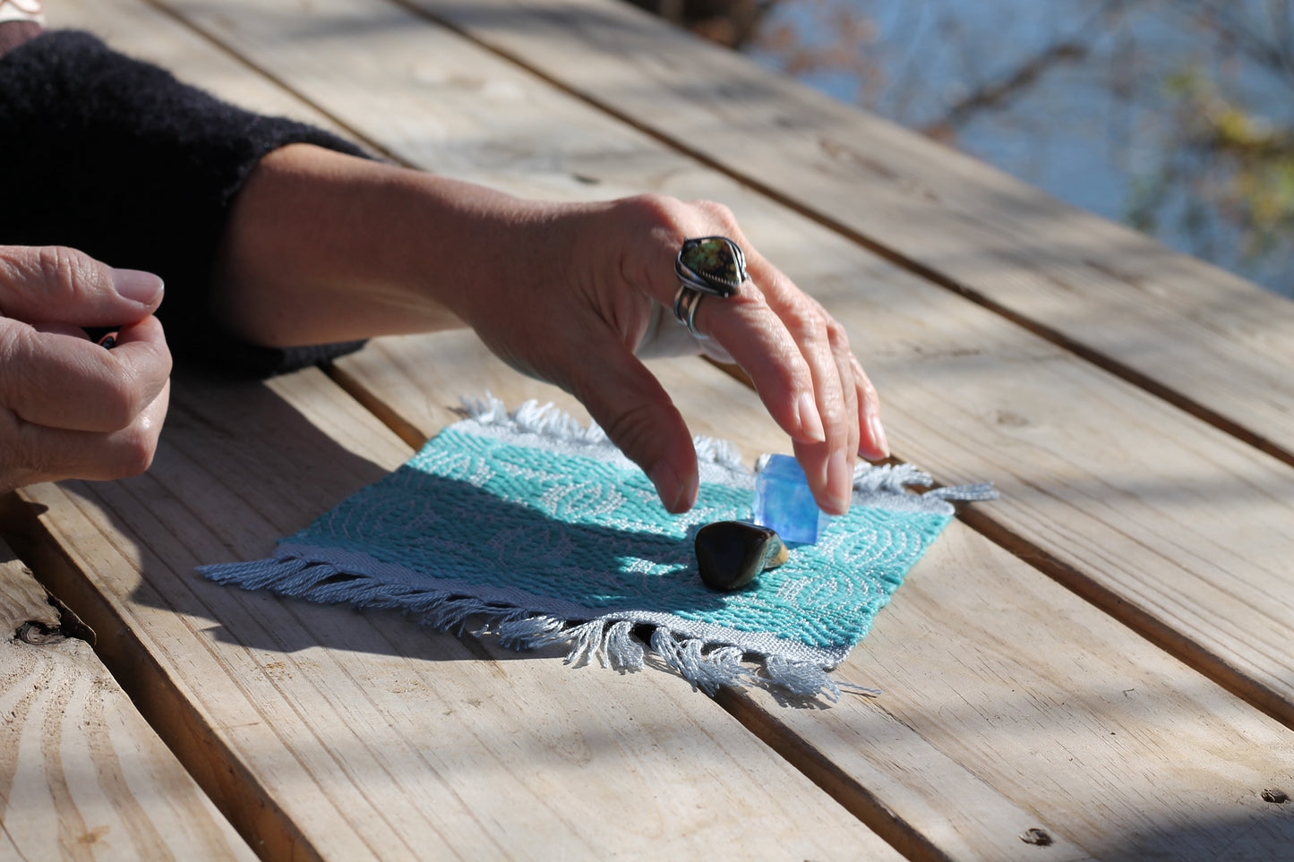 Sea Glass Travel Sacred Cloth, Handwoven Saxapahaw Originals