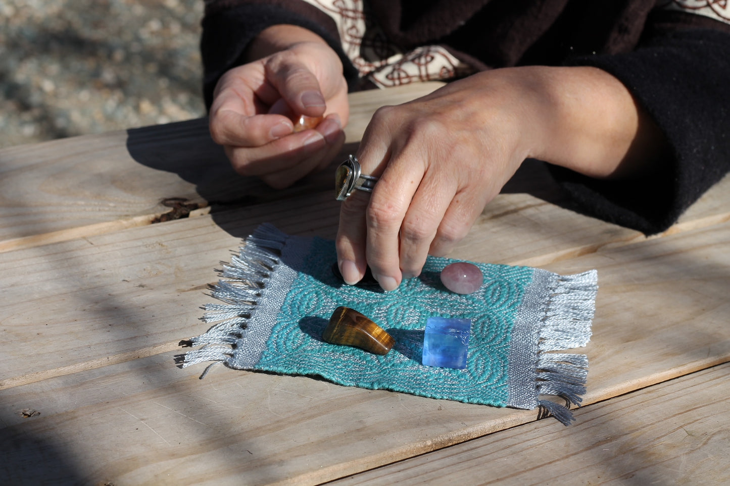 Sea Glass Travel Sacred Cloth, Handwoven Saxapahaw Originals