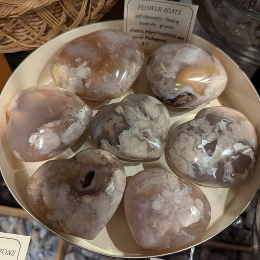 Flower Agate Heart