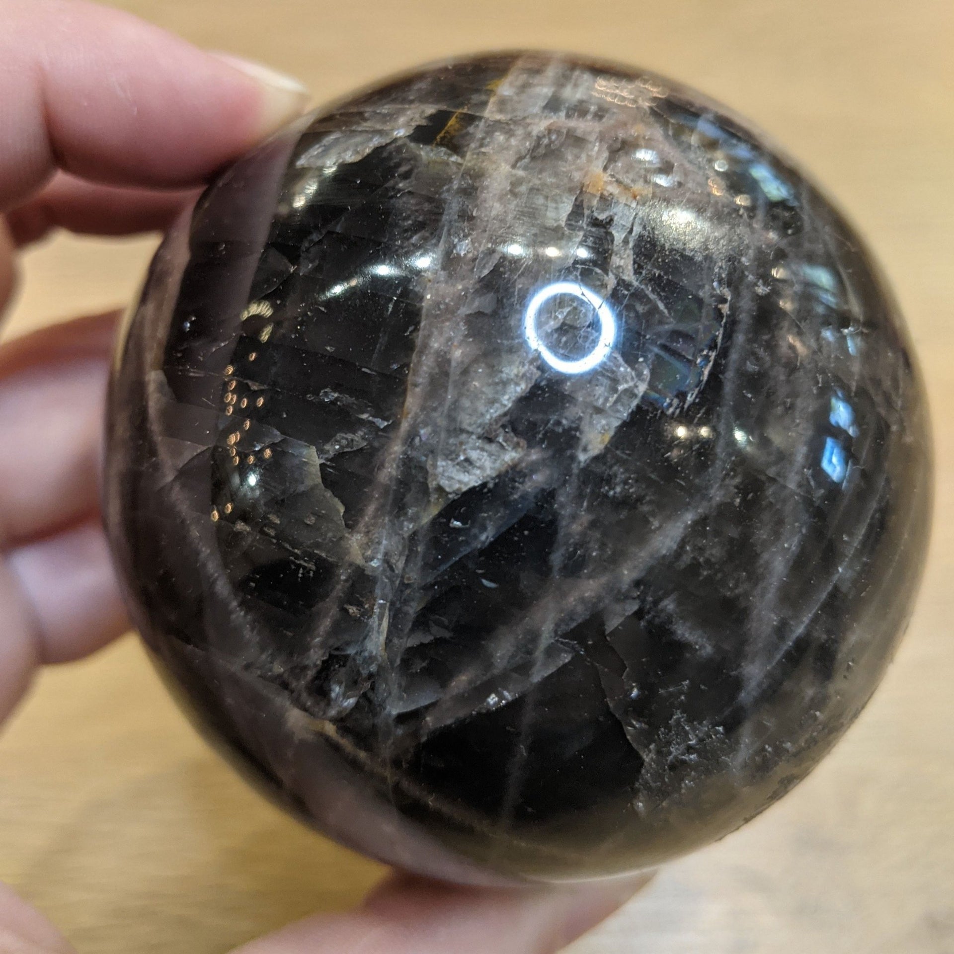 Black Moonstone Sphere - Enter the Earth -Freehand Market